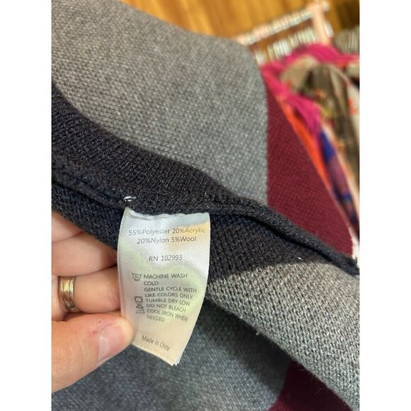 Thakoon Collective Striped Front Drape Cardigan RTR Long Sleeve Knit Sz S Boho - Picture 11 of 11